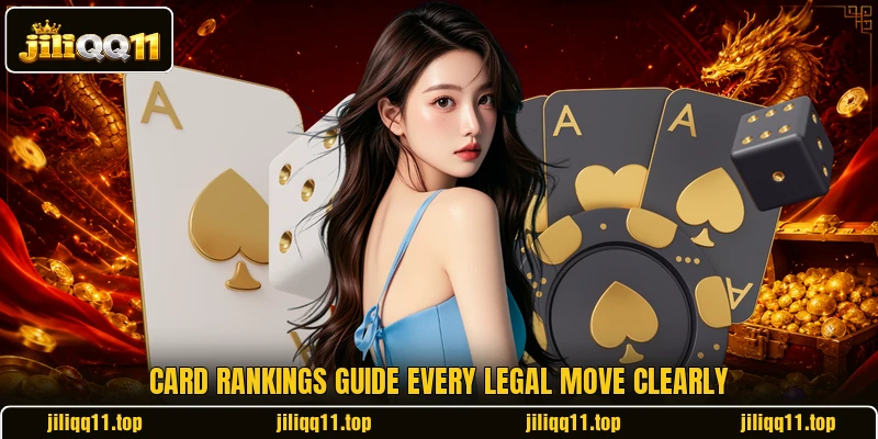 Card rankings guide every legal move clearly