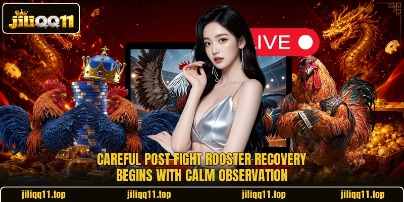 Careful post fight rooster recovery begins with calm observation