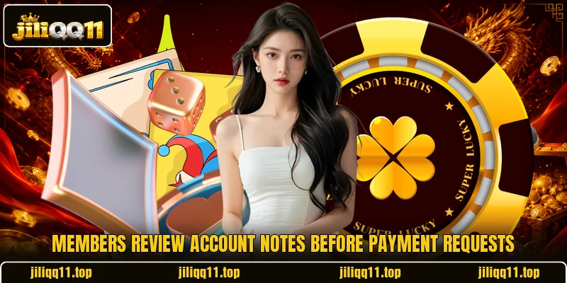 Members review account notes before payment requests