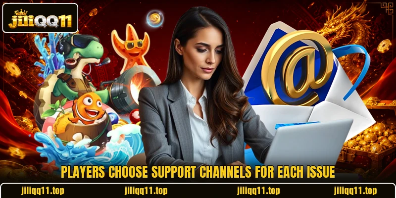 Players choose support channels for each issue Players choose support channels for each issue